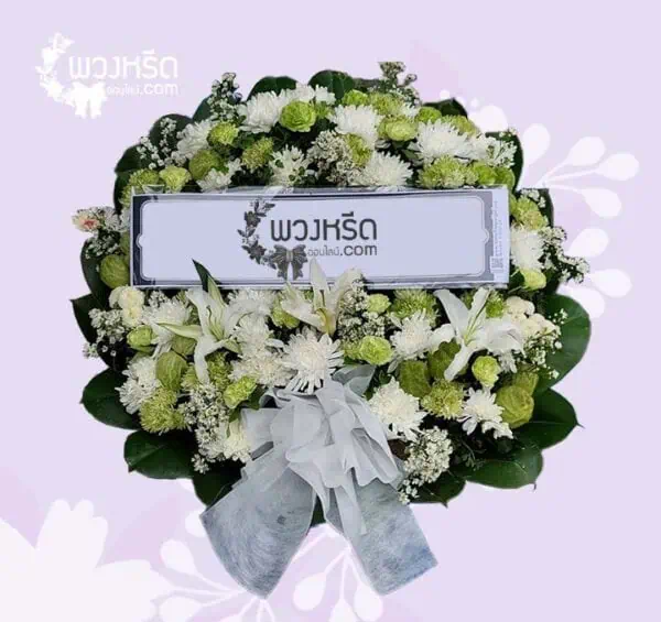 พวงหรีดดอกไม้สด-3000-framed