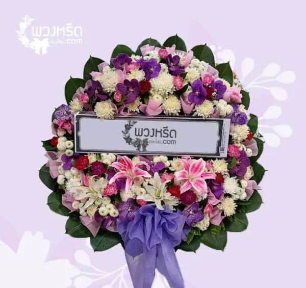 พวงหรีดดอกไม้สด-4000-framed